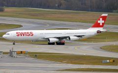 Avión de Swiss Air, la aerolínea de Suiza